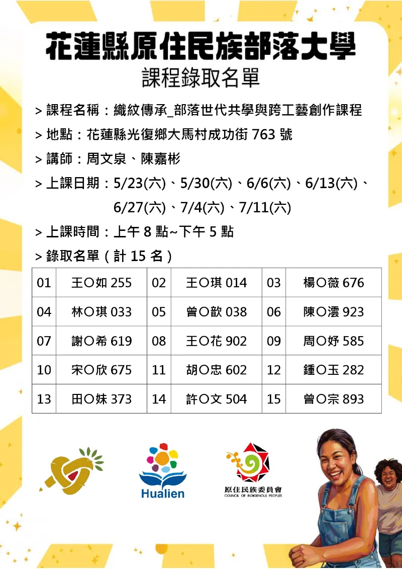 織紋傳承_部落世代共學與跨工藝創作課程