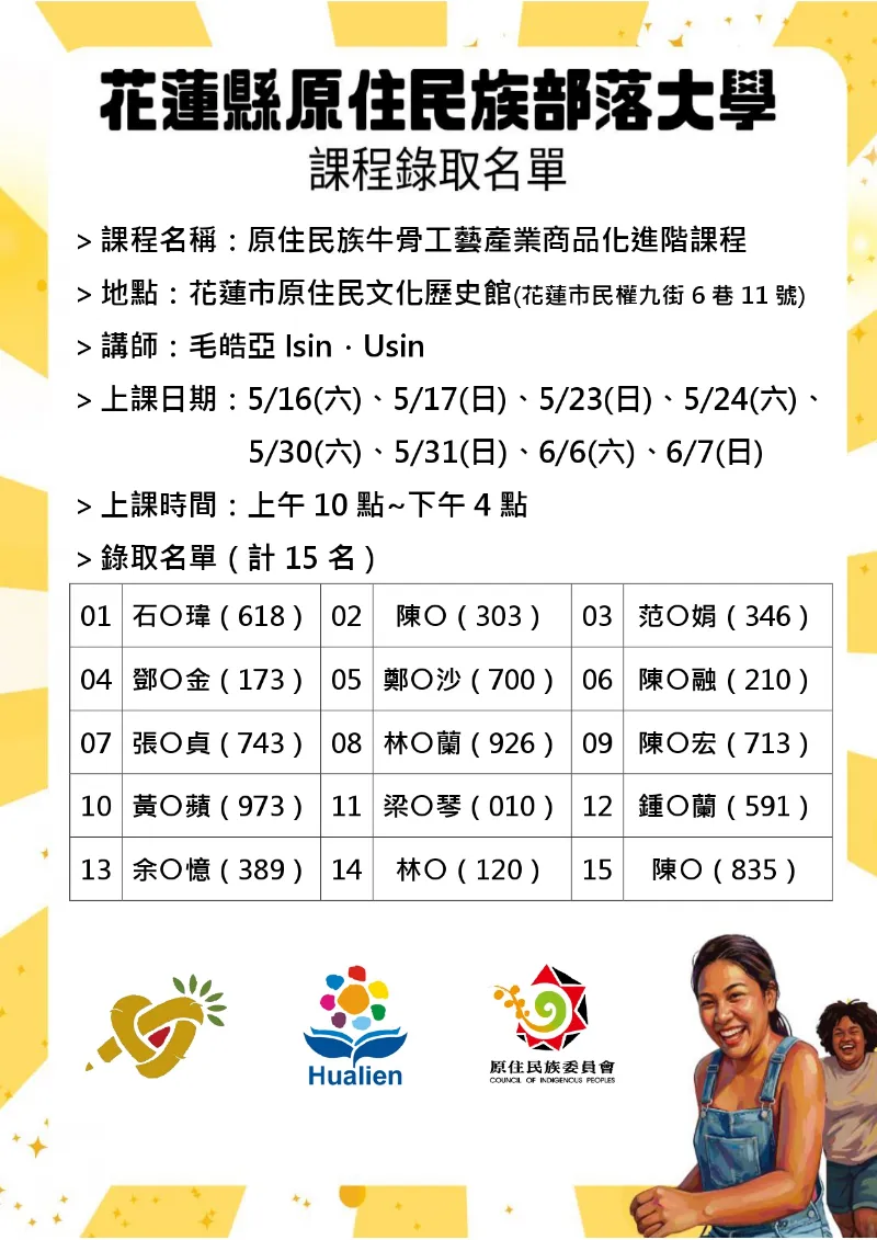 原住民族牛骨工藝產業商品化進階課程